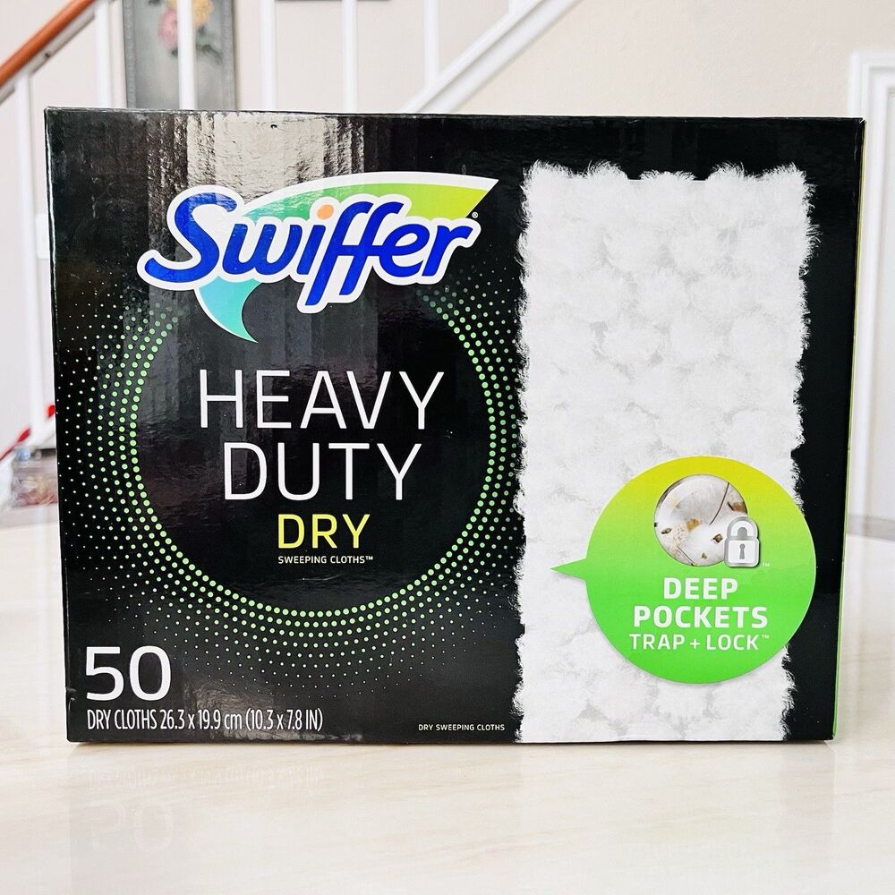 Swiffer Heavy Duty Dry Sweeping Cloth | Deep Pockets | 50 Count